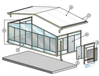 exploded view of sunroom